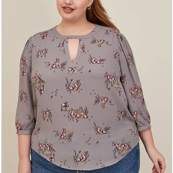 Torrid 2 (2X 18/20) Disney Lady and the Tramp Dog Georgette Harper‎ Blouse Shirt - Picture 2 of 3